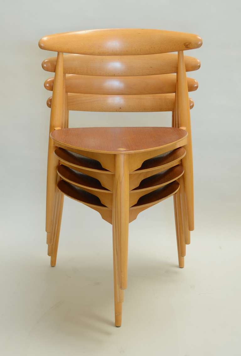 Four Hans Wegner Heart Chairs 2