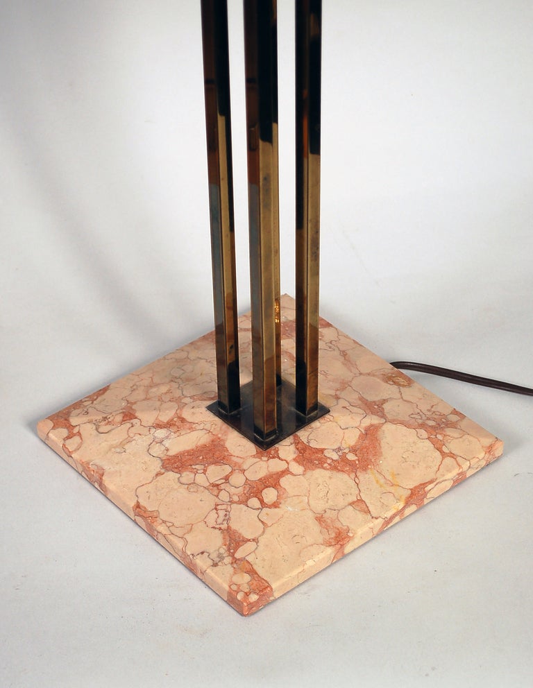 Mid-Century Modern Gerald Thurston Brass and Marble Lamp