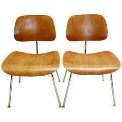 Pair of Charles Eames DCM Chairs