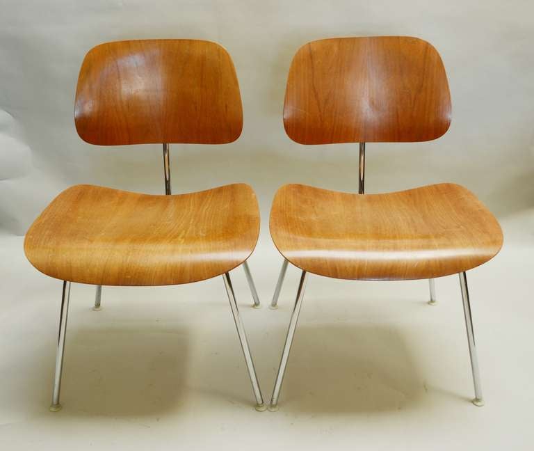 Pair of Charles Eames DCM Chairs
