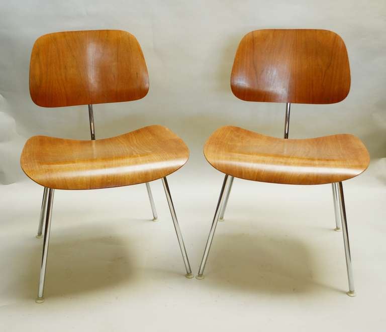 Pair of Charles Eames DCM Chairs 2