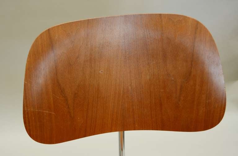 Walnut Pair of Charles Eames DCM Chairs