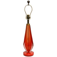 Red Murano Sommerso Table Lamp by Salviati