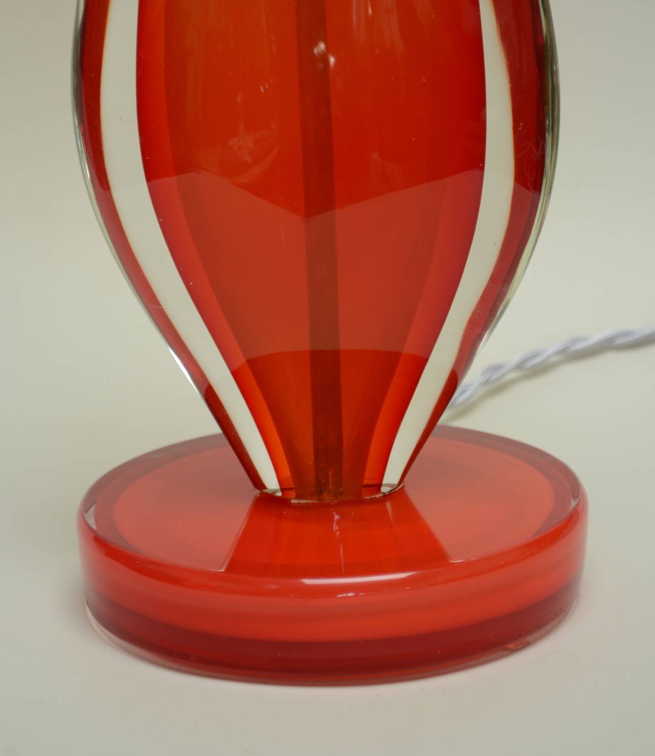 Mid-20th Century Red Murano Sommerso Table Lamp by Salviati