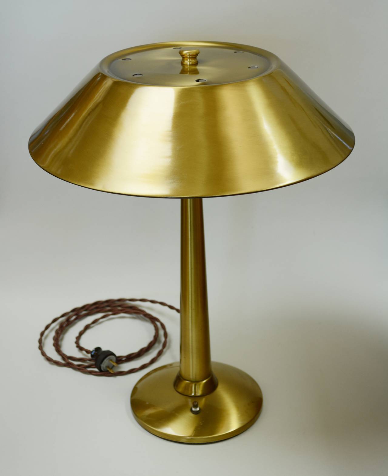 American Modernist Brass Desk or Table Lamp