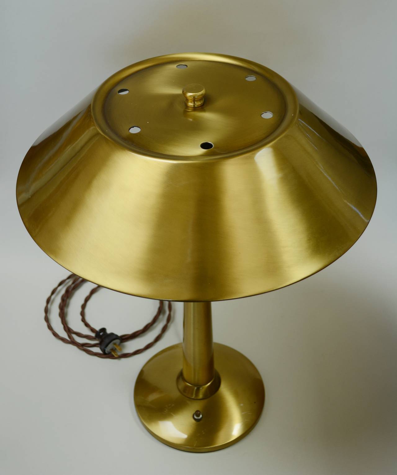 Plated Modernist Brass Desk or Table Lamp