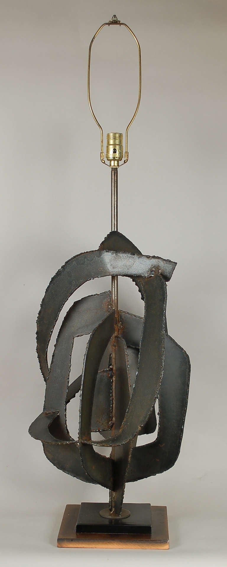 Torch cut and welded steel lamp by Harry Balmer for Flemington Iron Works. 