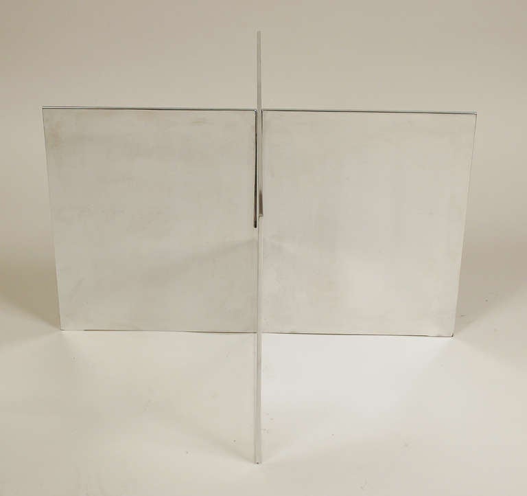 Aluminum and Glass Table by Paul Mayen 1