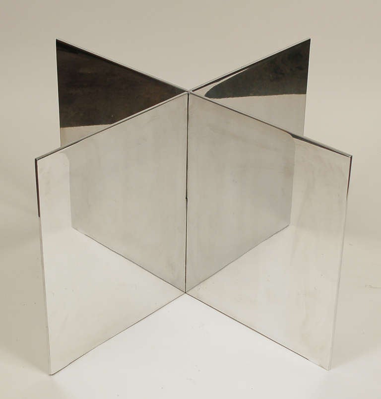 Mid-20th Century Aluminum and Glass Table by Paul Mayen