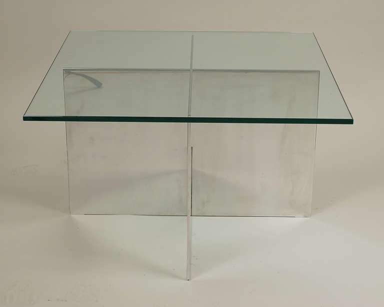 American Aluminum and Glass Table by Paul Mayen