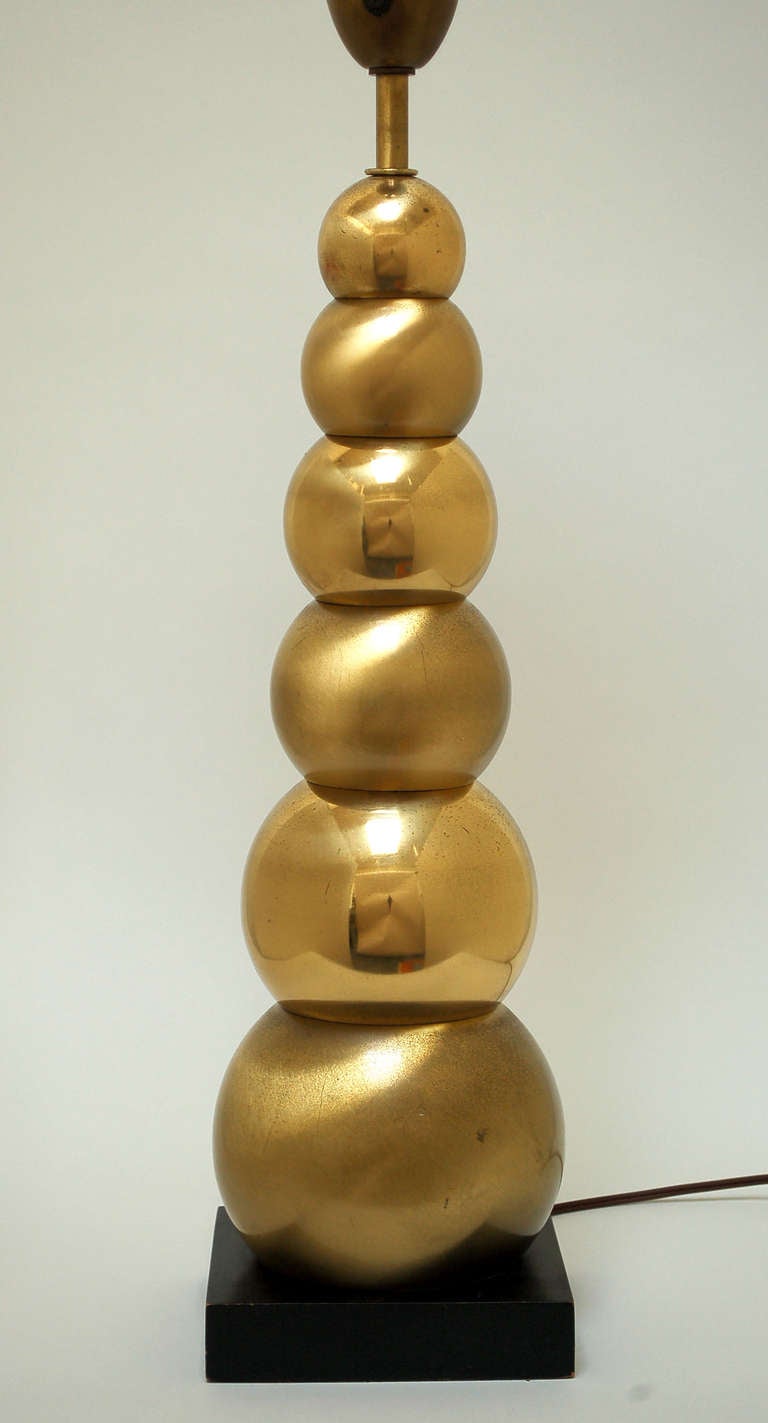 American Brass Stacked Ball Lamp