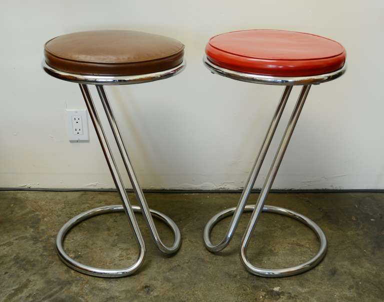Mid-20th Century Pair of Gilbert Rohde Stools