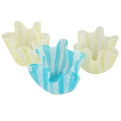 Three Venini Handkerchief Vases