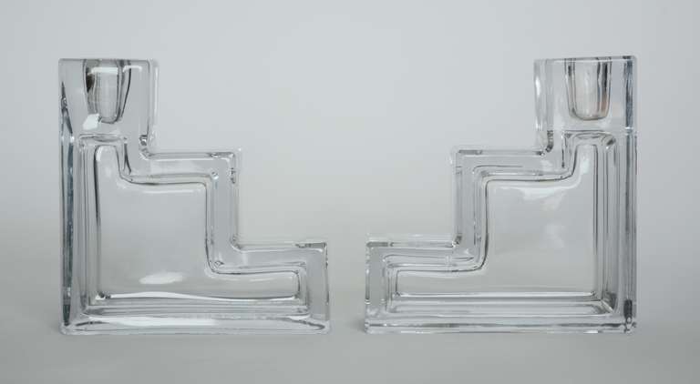 American Pair of Wilber Orme Pristine Table Architecture Candle Holders