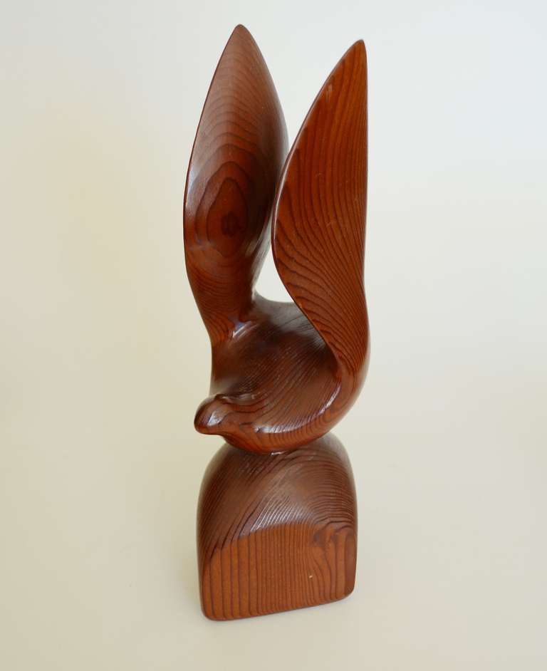 Mid-20th Century Modernist Carved Redwood Bird Sculptures