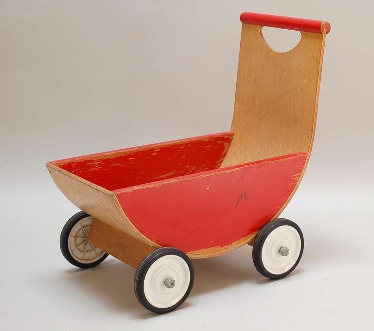 Creative Playthings Molded Plywood Carriage In Fair Condition In San Mateo, CA