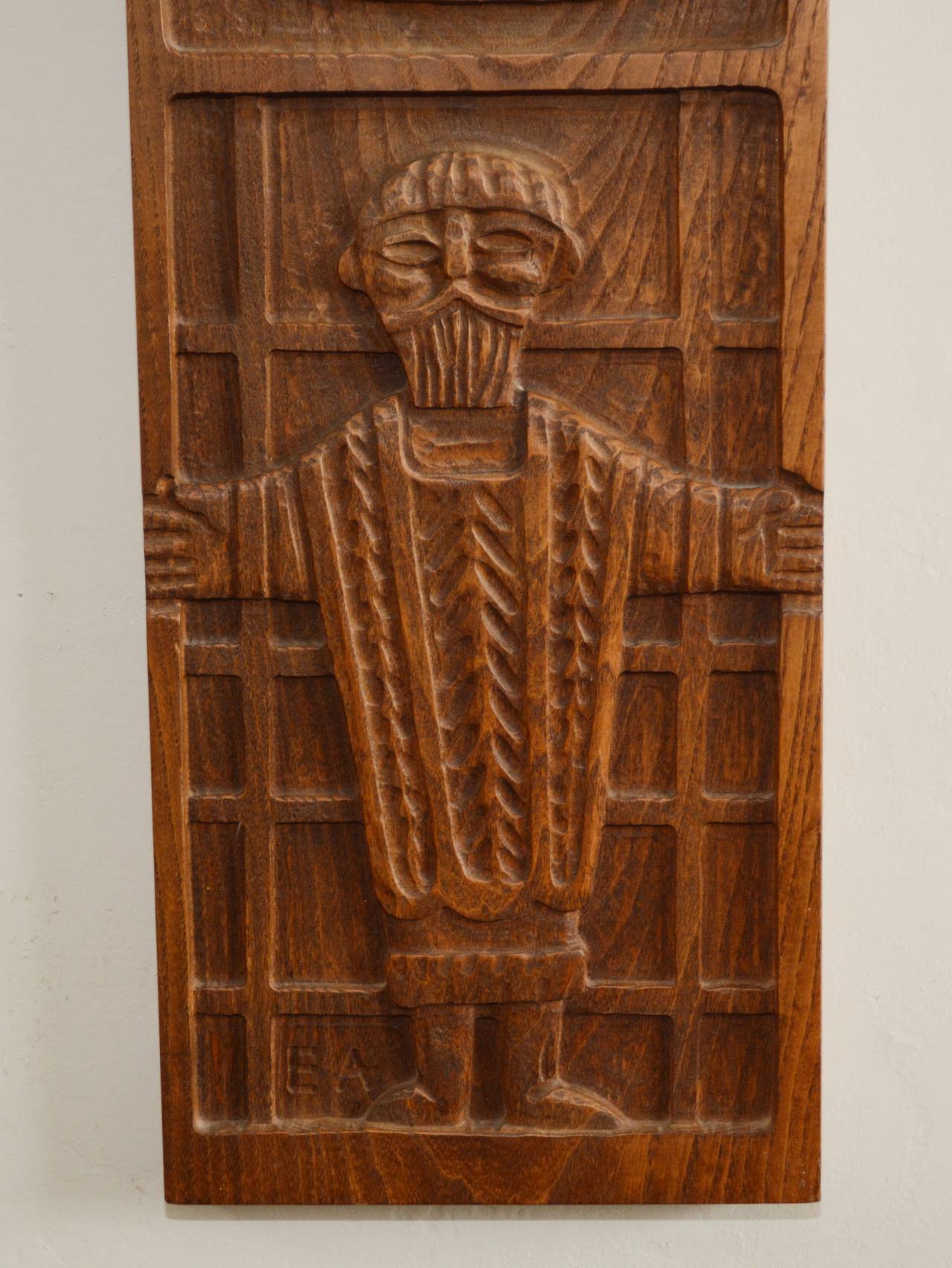 American Evelyn Ackerman Carved Wood Panel for Era Industries