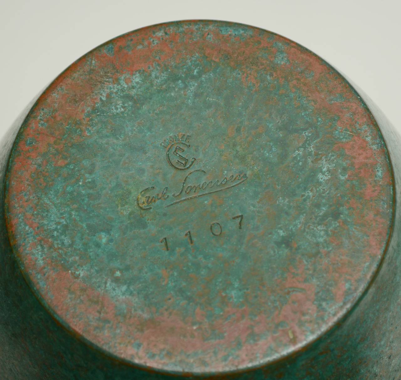 carl sorensen bronze vase