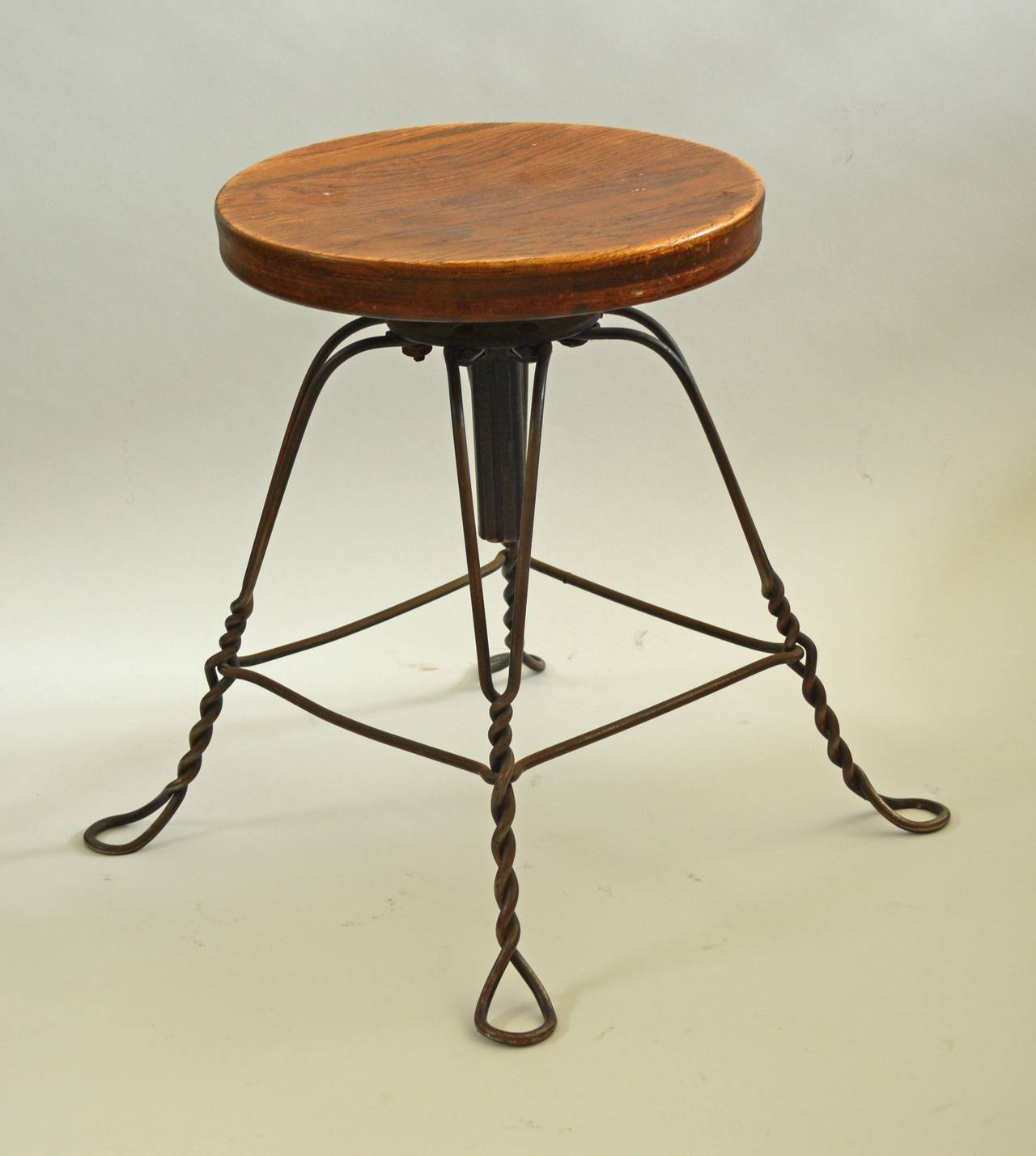 Industrial Twisted Steel Wire Stools In Good Condition In San Mateo, CA