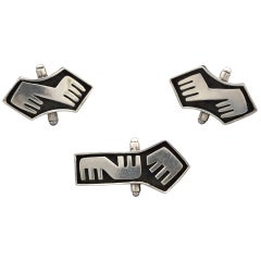 Salvador Teran Sterling Tie Clip and Cuff Links