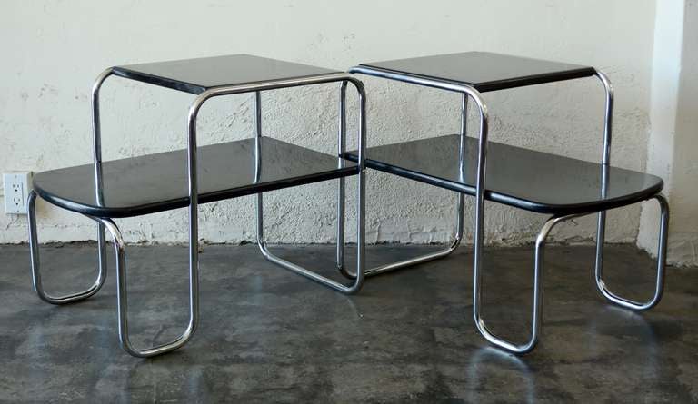 Art Deco Gilbert Rohde for Troy Sunshade Streamline End Tables