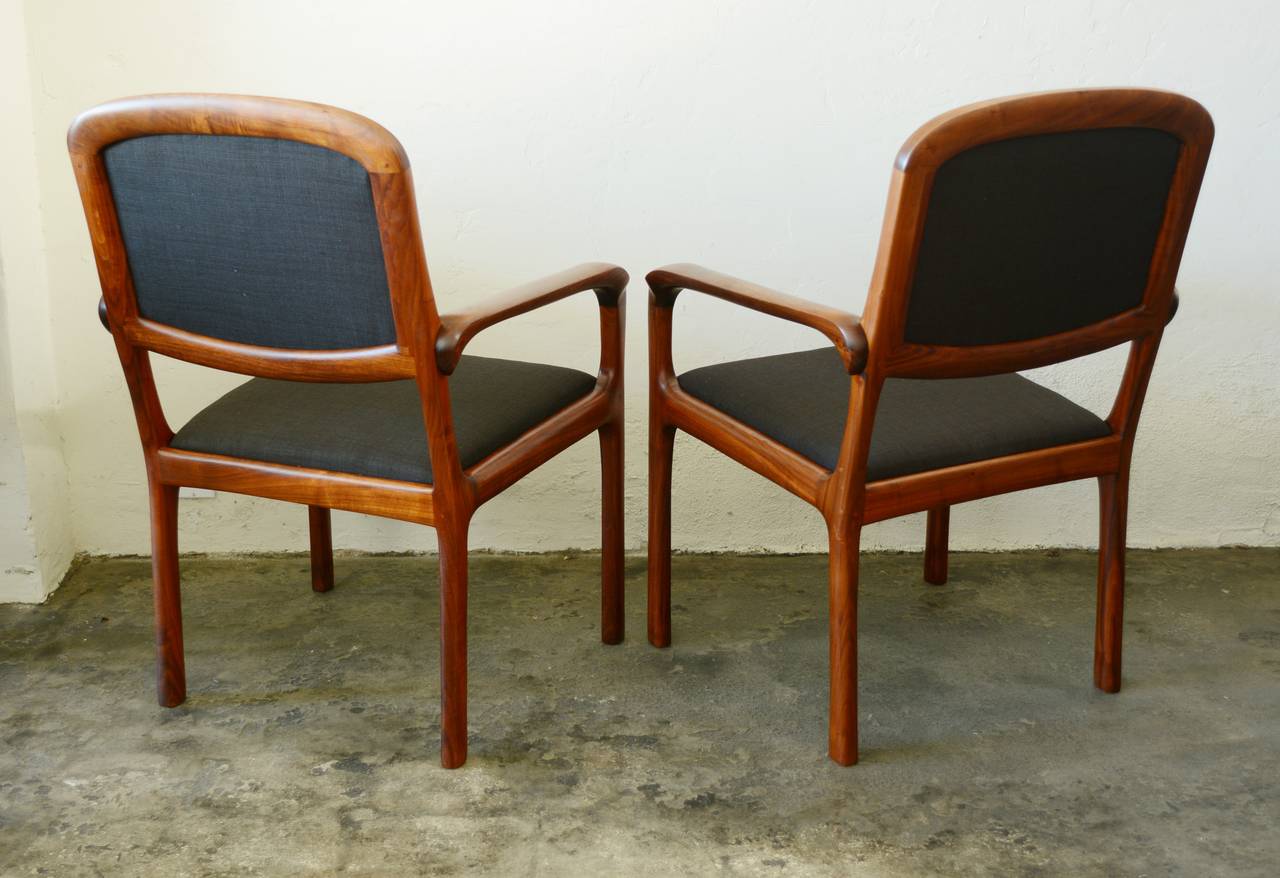 Mid-Century Modern Pair of Studio Craft Walnut Chairs