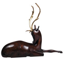 Hagenauer Wood and Bronze Reindeer