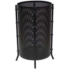 Modernist Perforated Iron Waste Basket