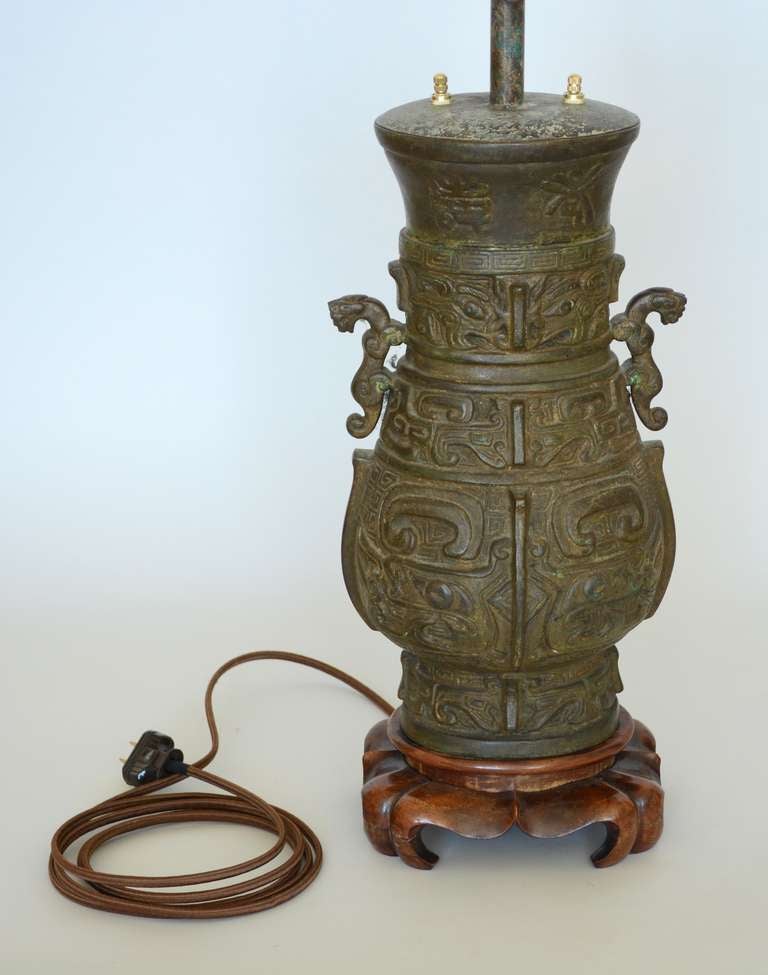 Pair of Chinese Style Bronze Urn Lamps 2