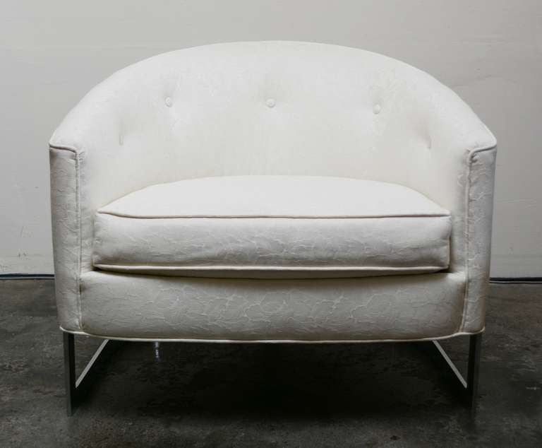 Fabric Milo Baughman Tub Lounge Chair
