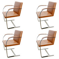 Four Knoll Mies van der Rohe Brno Chairs