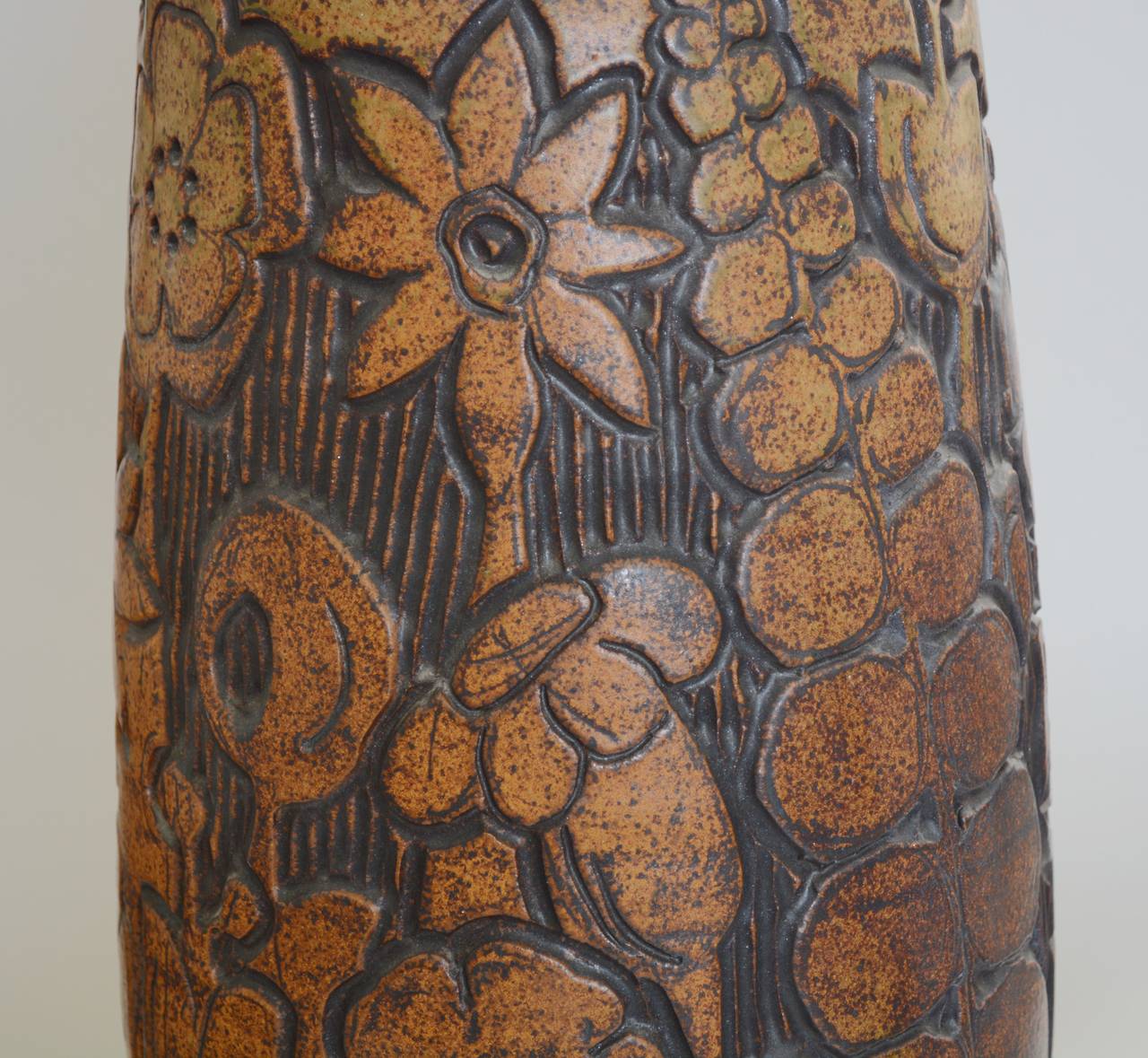 American Monumental Andrew Bergloff Studio Pottery Floor Vase