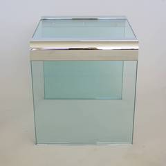 Pair of Pace Glass and Chrome Side Tables