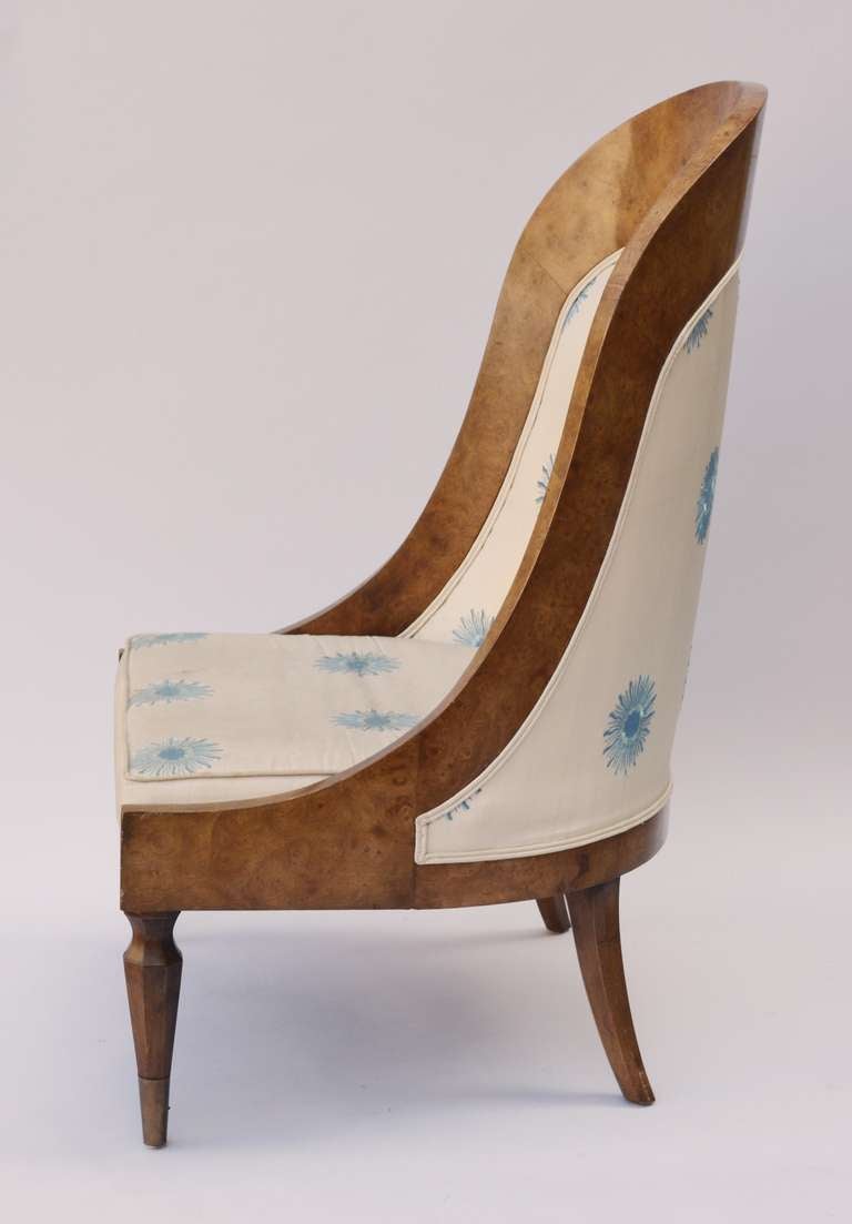 Pair of Mastercraft Burl Spoon Back Chairs