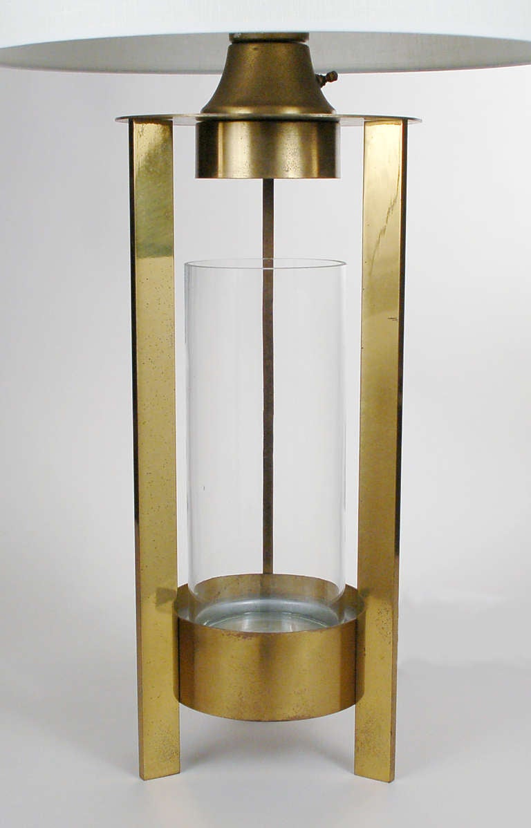 American Brass and Glass Table Lamp