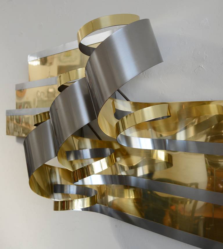 20th Century Curtis Jere Ribbon Sculpture