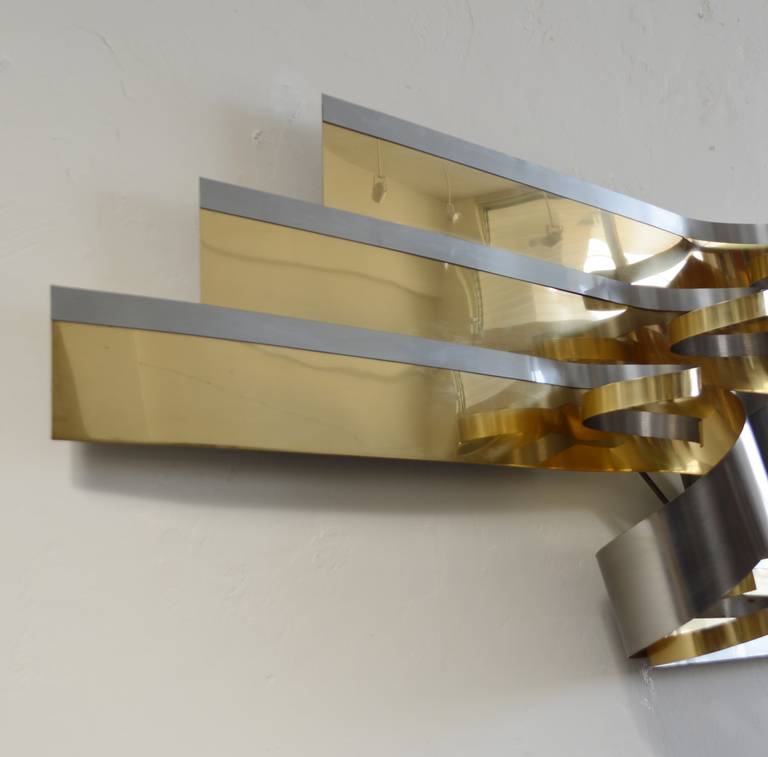 Brass Curtis Jere Ribbon Sculpture