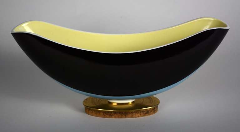 KPM Porcelain and Brass Compote