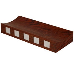 Hans Hansen Rosewood and Sterling Pen Tray