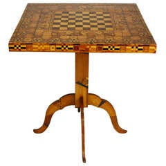 Folk Art Parquetry Game Table