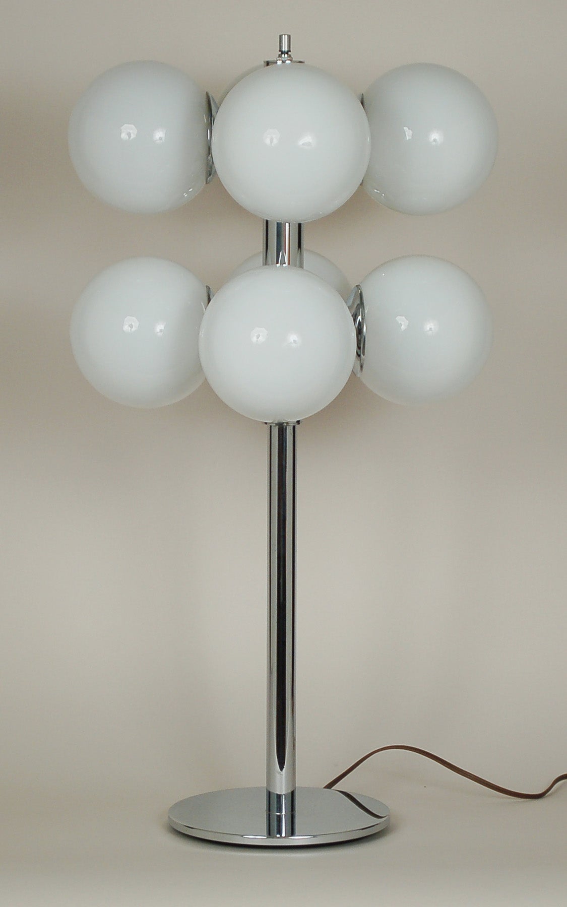 Lightolier Chrome Globe Table Lamp