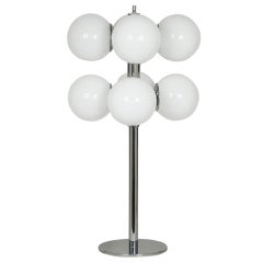 Lightolier Chrome Globe Table Lamp