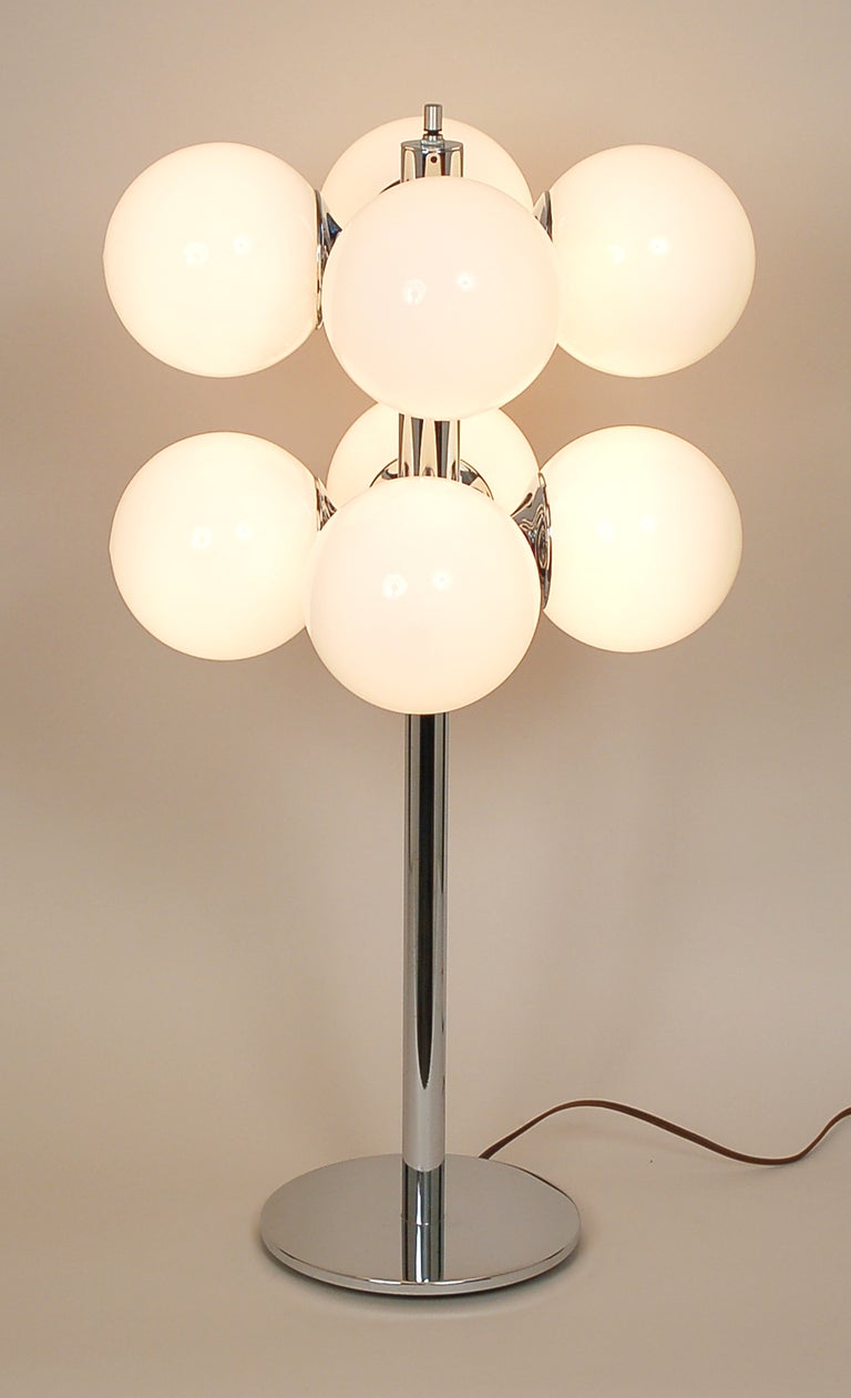 Mid-20th Century Lightolier Chrome Globe Table Lamp