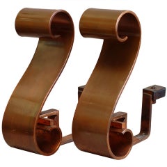 Copper Scroll Andirons