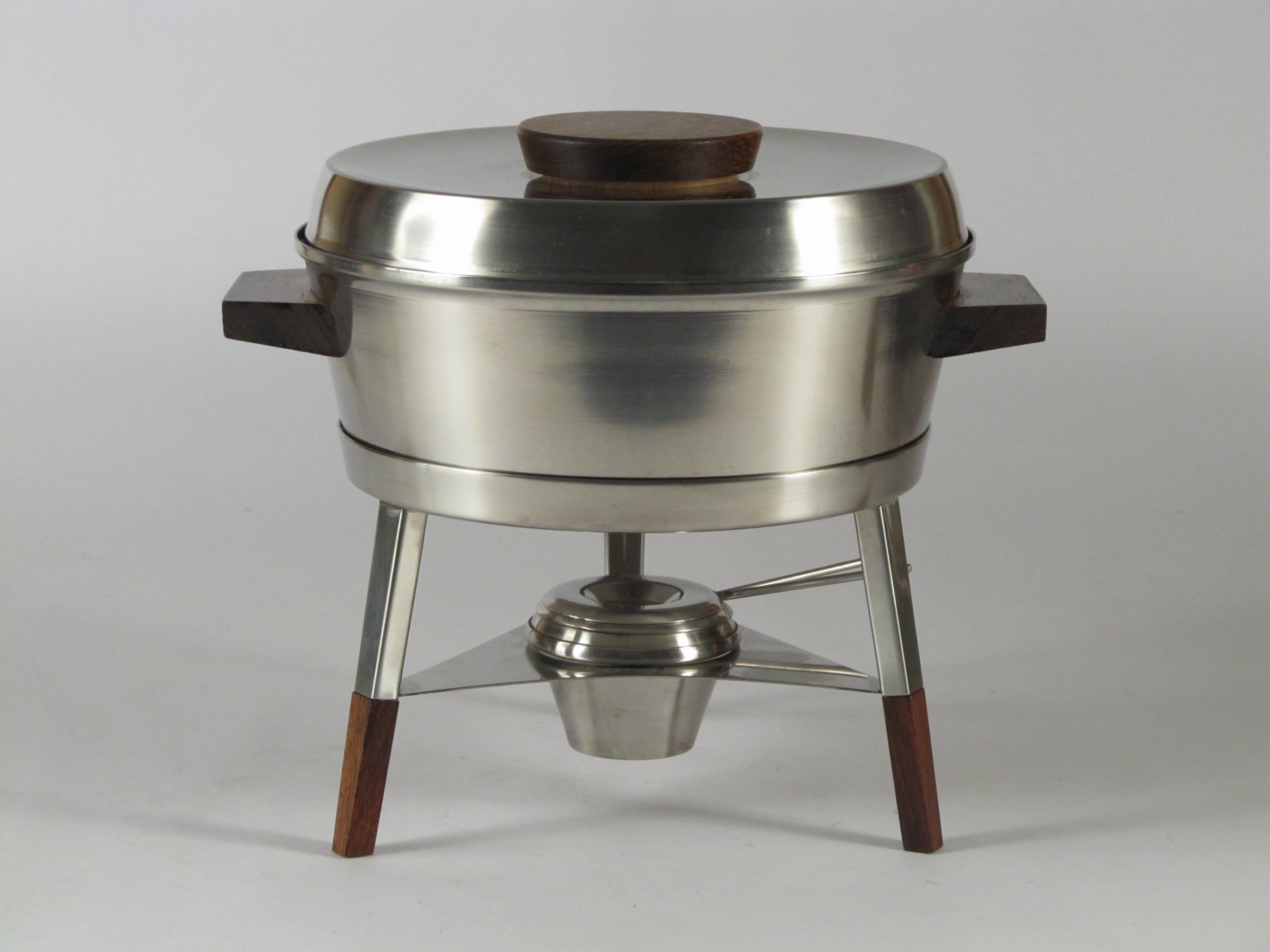 Stelton Stainless Steel and Rosewood Chafing Dish