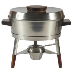 Stelton Stainless Steel and Rosewood Chafing Dish