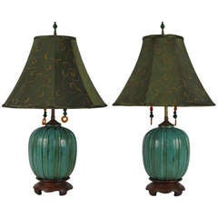 Pair of Chinese Ceramic Table Lamps