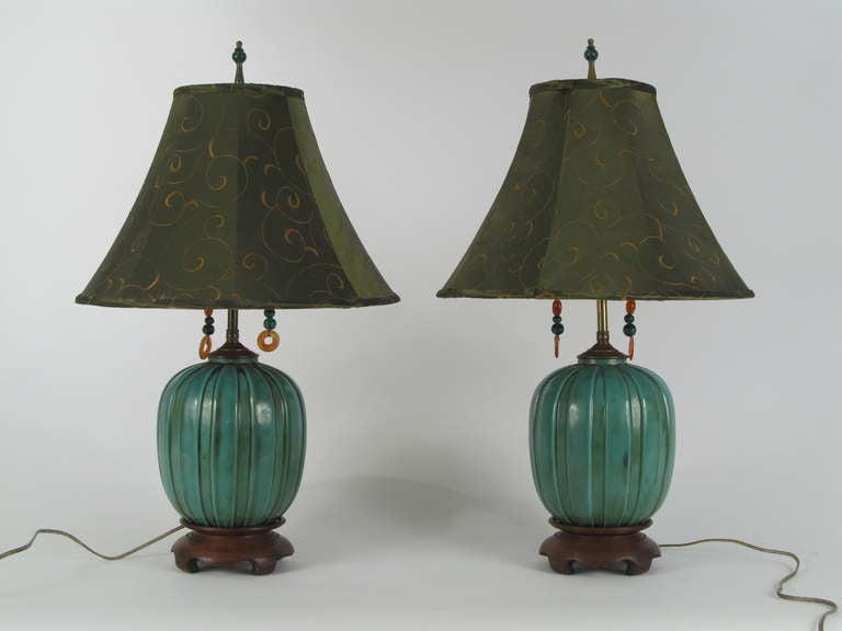 Pair of Chinese Ceramic Table Lamps
