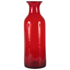 21 Inch Ruby Red Blenko Bottle Vase
