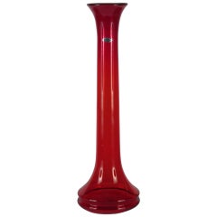 25.5 Inch Tall Ruby Red  Blenko Vase